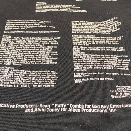 “CraigMack US ORIGINAL VINYL” Tee  BLACK
