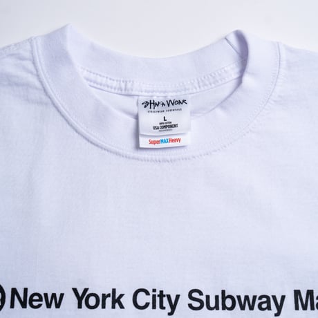 "STATEN ISLAND SUBWAY MAP Pt2" 7.5 oz Max Heavyweight S/S Tee White