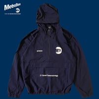 "IT AIN'T HARD TO TELL" NYLON ANNORAK PARKA  NAVY