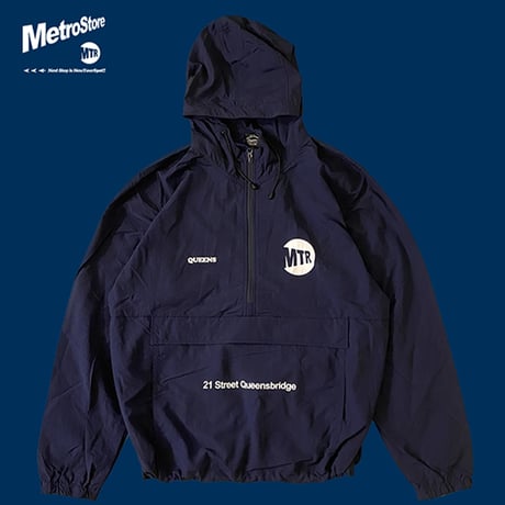 "IT AIN'T HARD TO TELL" NYLON ANNORAK PARKA  NAVY