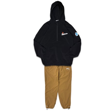 "MTR BASIC" NYLON ANNORAK PARKA BLACK