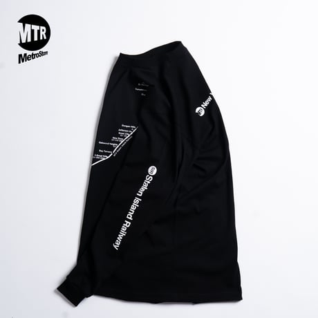 "STATEN ISLAND SUBWAY MAP Pt1" 7.5 oz Max Heavyweight L/S Tee Black