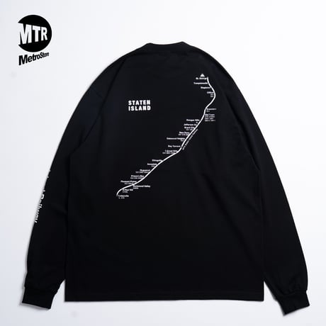 "STATEN ISLAND SUBWAY MAP Pt2" 7.5 oz Max Heavyweight L/S Tee Black