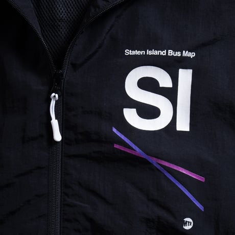 "STATEN ISLAND BUS MAP" NYLON TRACK JKT  BLACK