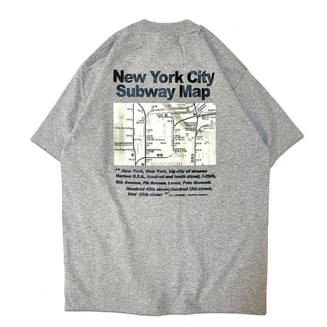 "The SUBWAY MAP HARLEM" 6.5oz HeavyWeight Tee Gray