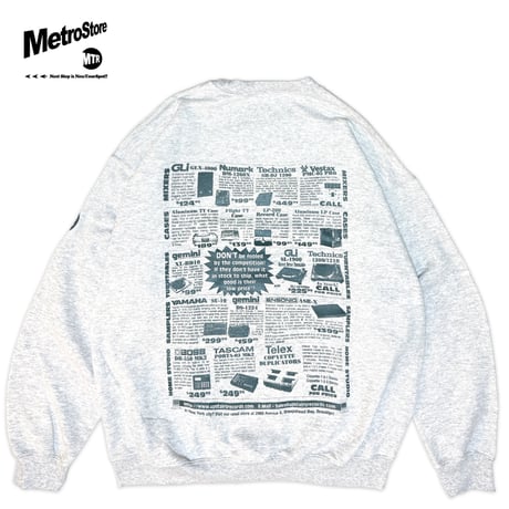 "UPSTAIR RECORDS" 8oz US Sweat AshGrey