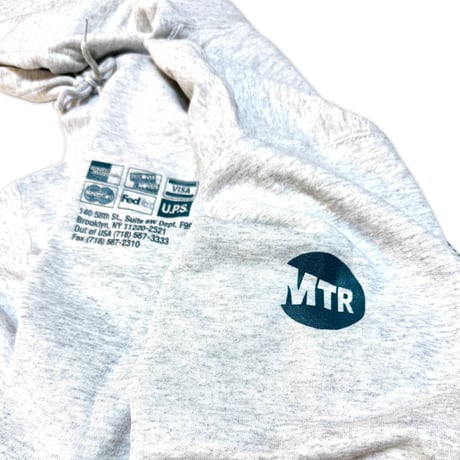 "UPSTAIR RECORDS" 8oz US Hoodie AshGrey