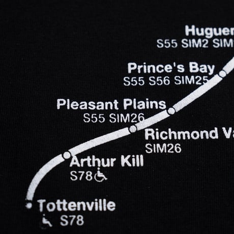 "STATEN ISLAND SUBWAY MAP Pt1" 7.5 oz Max Heavyweight L/S Tee Black