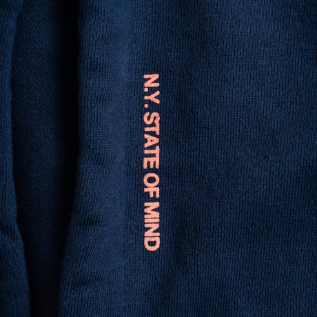 "STATEN ISLAND FERRY CREW TYPE" 10oz COTTON HOODIE NAVY