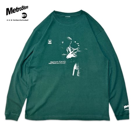 ”MILES IN TOKYO" 6.20z OPENEND MAX WEIGHT L/S Tee Green