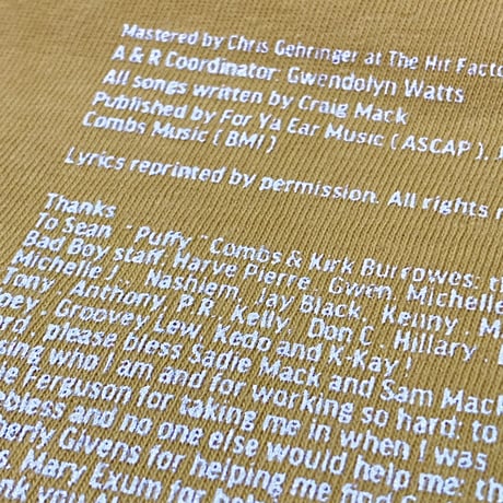 “CraigMack US ORIGINAL VINYL” Tee  MASTARD