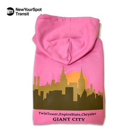 "ViewFromQueens" 8oz HOODIE PINK