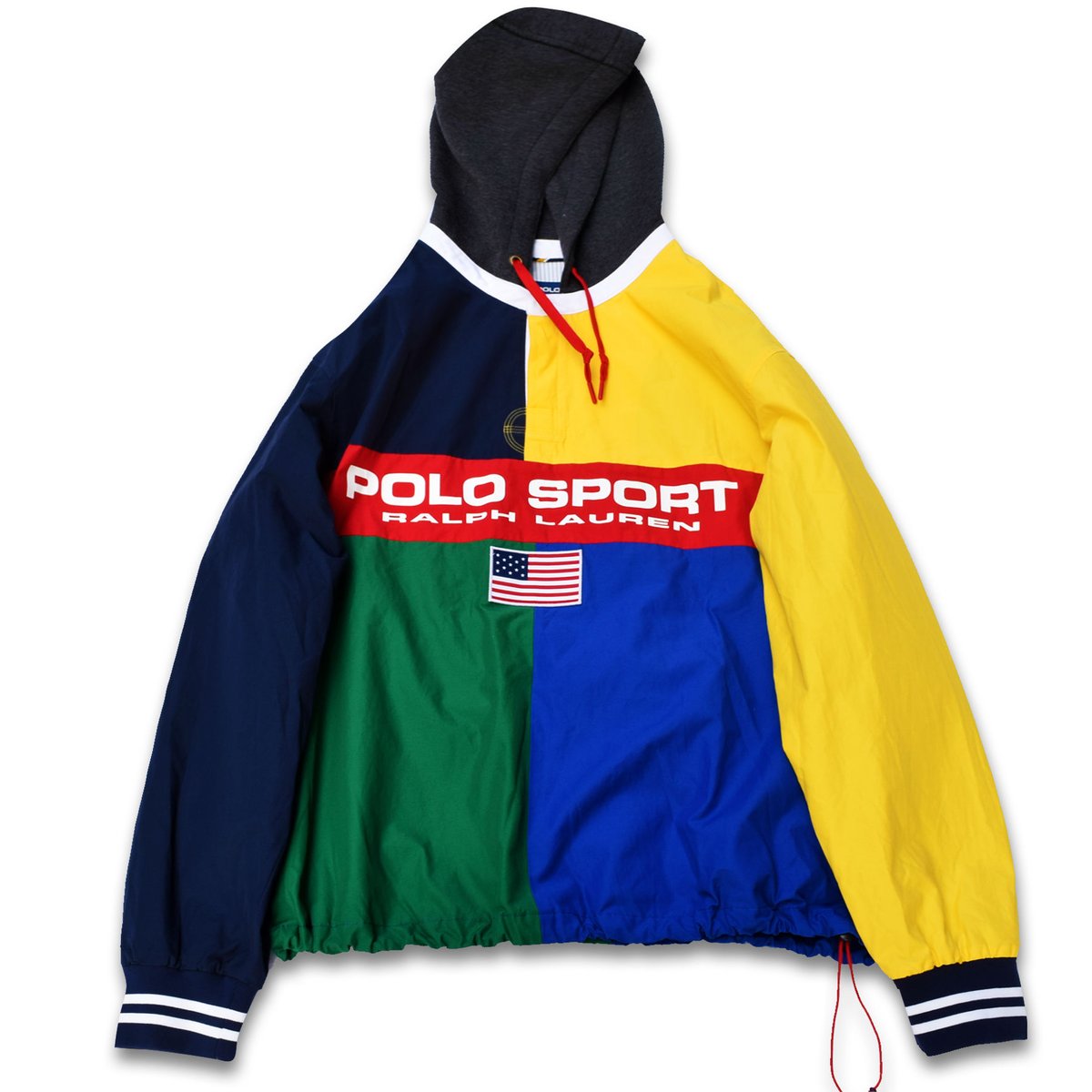 POLO SPORT ナイロンアノラック 90s~00s POLO SPORT Cotton-Nylon Anorak Parka 灰 XL ポロ