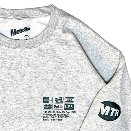 "UPSTAIR RECORDS" 8oz US Sweat AshGrey