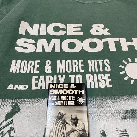 ”CassetteTape＆Crack”  GarmentDye 6.1oz Tee LightGreen