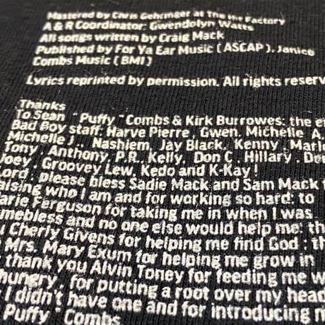 “CraigMack US ORIGINAL VINYL” Tee  BLACK