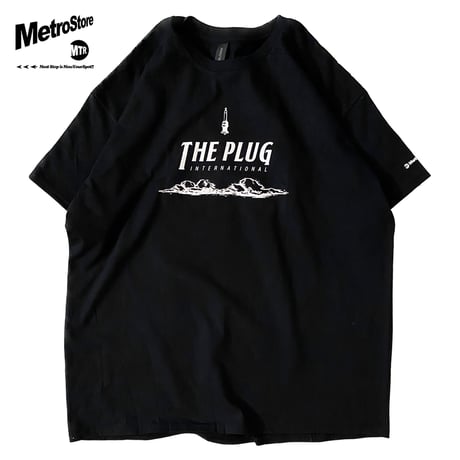 "PLUG INTERNATIONAL" US COTTON 6oz S/S Tee BLACK