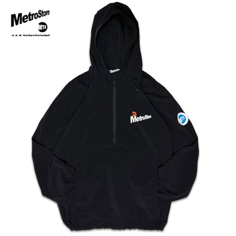 "MTR BASIC" NYLON ANNORAK PARKA BLACK