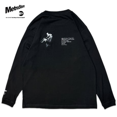 ”MILES IN TOKYO" 6.20z OPENEND MAX WEIGHT L/S Tee Black