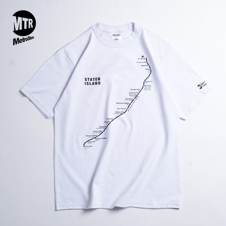 "STATEN ISLAND SUBWAY MAP Pt1" 7.5 oz Max Heavyweight S/S Tee White