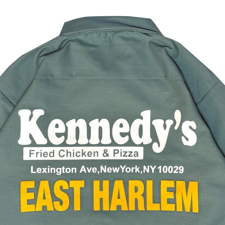 "KENNEDY FRIED CHICKEN" 4.25oz RED KAP WorkShirt LightGreen