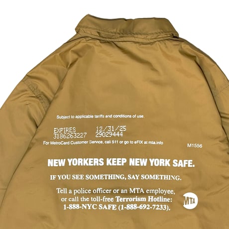 "MetroCard Farewell" NYLON COACH JKT  BEIGE