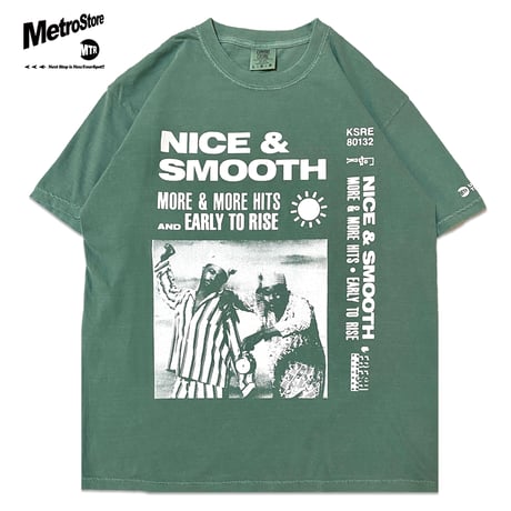 ”CassetteTape＆Crack”  GarmentDye 6.1oz Tee LightGreen
