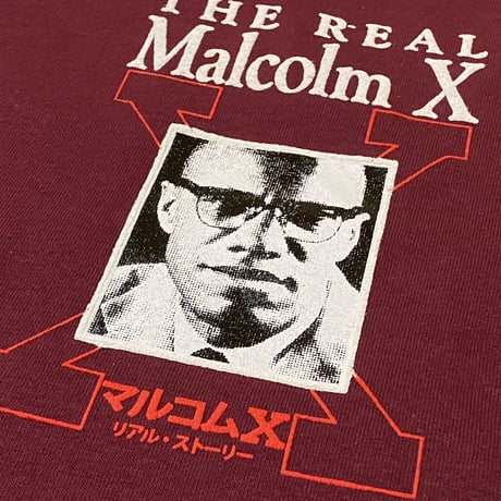 "Real Malcolm X" US COTTON 6oz  L/S Tee バーガンディ