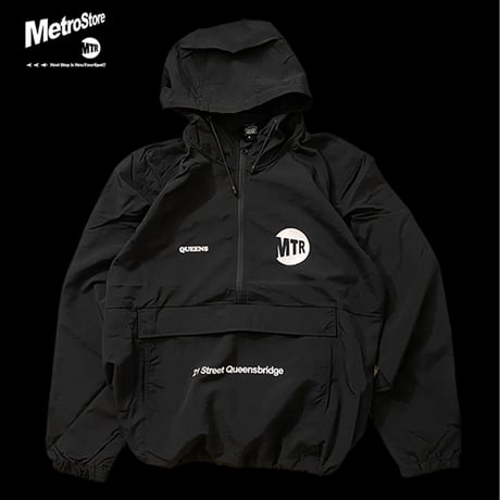 "IT AIN'T HARD TO TELL" NYLON ANNORAK PARKA  Black