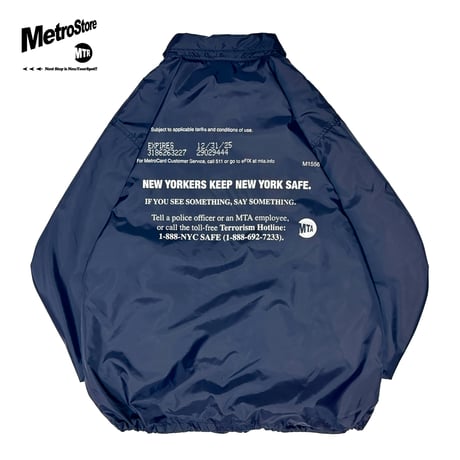 "MetroCard Farewell" NYLON COACH JKT  NAVY