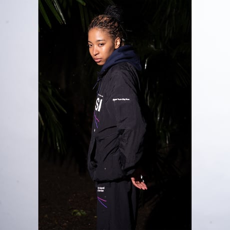 "STATEN ISLAND BUS MAP" NYLON TRACK JKT  BLACK