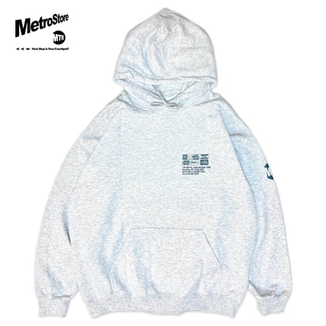 "UPSTAIR RECORDS" 8oz US Hoodie AshGrey