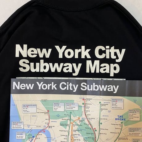 "The SUBWAY MAP HARLEM" 6.5oz HeavyWeight Tee BLK