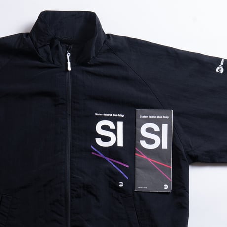 "STATEN ISLAND BUS MAP" NYLON TRACK JKT  BLACK