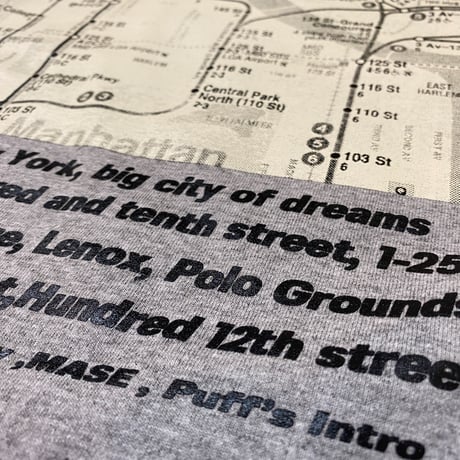"The SUBWAY MAP HARLEM" 6.5oz HeavyWeight Tee Gray