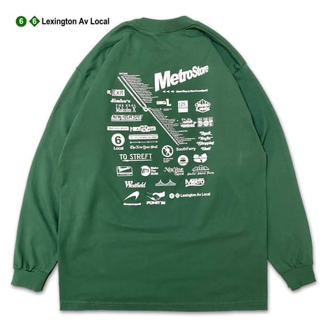 "Lexington Av Local" 6.5oz HeavyWeight L/S Tee Green