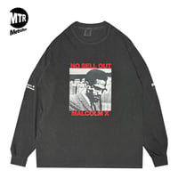 "NO SELLOUT" 6.1oz GarmentDye L/S Tee PepperBlack