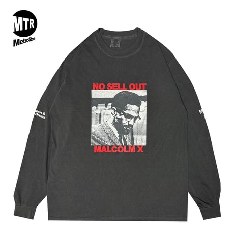 "NO SELLOUT" 6.1oz GarmentDye L/S Tee PepperBlack
