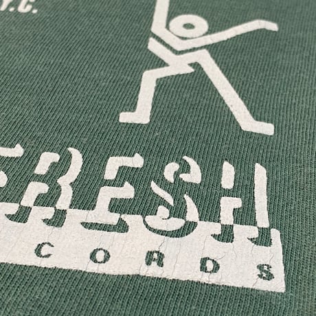 ”CassetteTape＆Crack”  GarmentDye 6.1oz Tee LightGreen