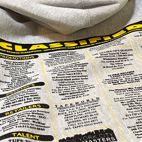 "CLASSIFIEDS 97" HeavyWeightHoodie AshGrey