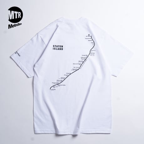 "STATEN ISLAND SUBWAY MAP Pt2" 7.5 oz Max Heavyweight S/S Tee White