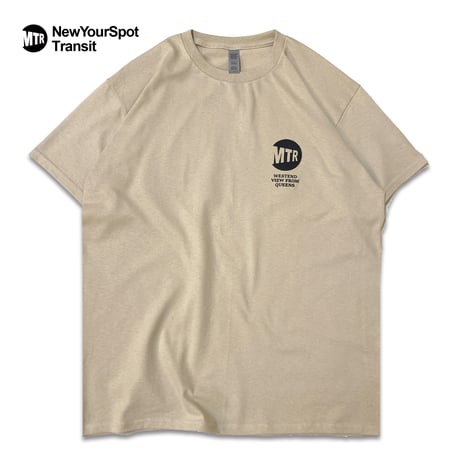 "ViewFromQueens" 6oz US COTTON S/S Tee SAND