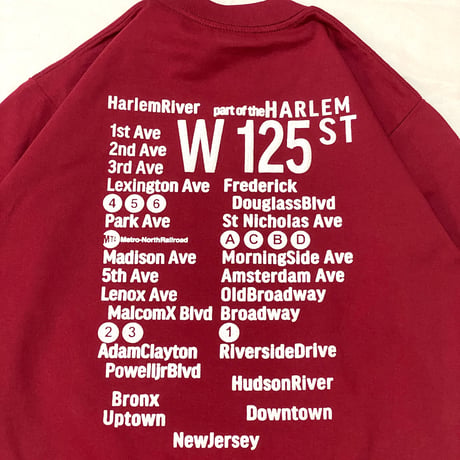 "HARLEM"Tee 6.5oz HeavyWeight バーガンディ
