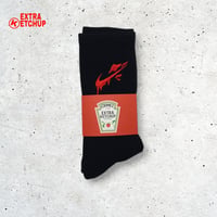 EXTRA KETCHUP "SWOOSH DRIP" SOCKS BLACK