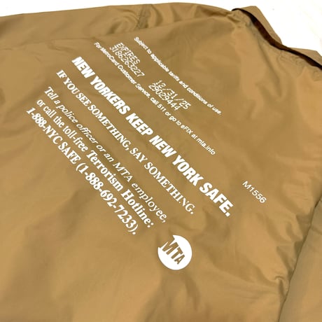 "MetroCard Farewell" NYLON COACH JKT  BEIGE