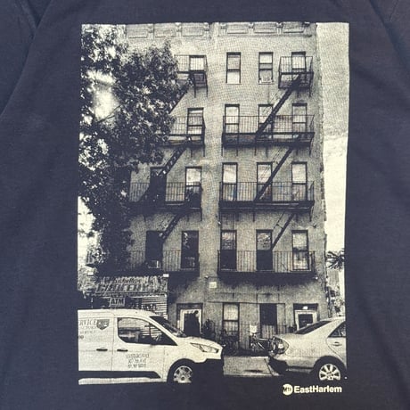 "EAST HARLEM pt2" GarmentDyed 6.1oz Tee Navy
