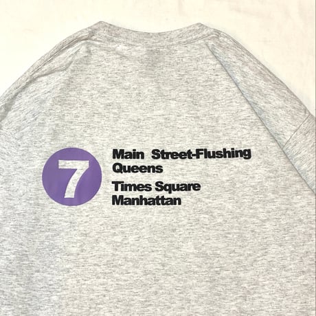 "The 7Train" 6oz US COTTON L/S Tee Ash