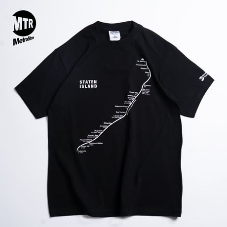 "STATEN ISLAND SUBWAY MAP Pt1" 7.5 oz Max Heavyweight S/S Tee Black