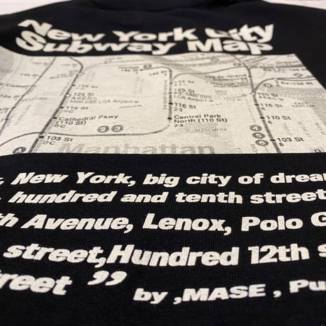 "The SUBWAY MAP HARLEM" 6.5oz HeavyWeight Tee BLK