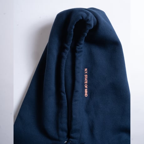 "STATEN ISLAND FERRY CREW TYPE" 10oz COTTON HOODIE NAVY